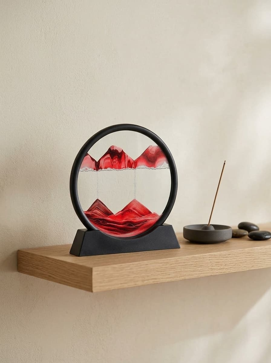 Zandschilderij met bewegend zand — sfeervol design object
