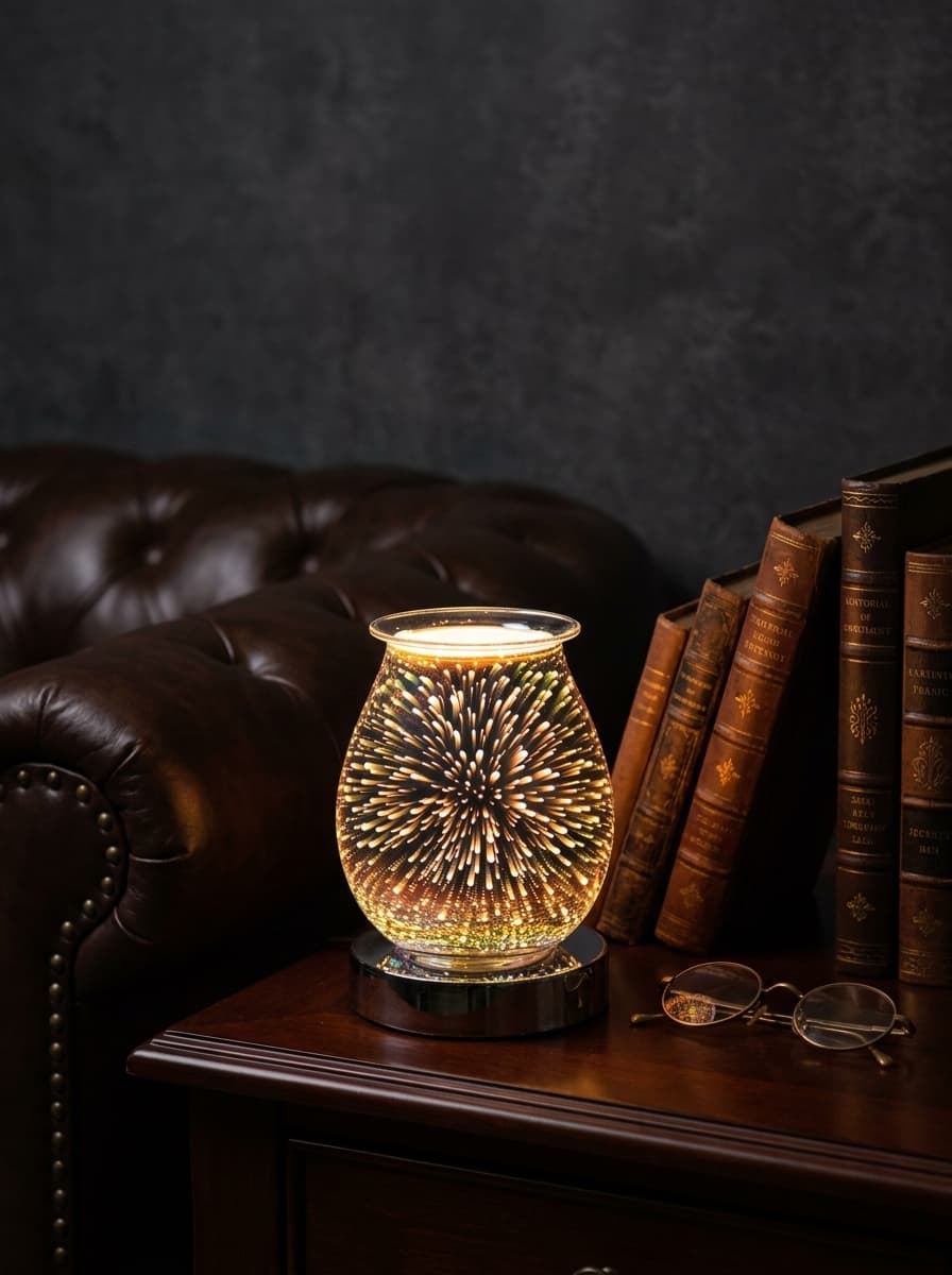 Glazen Aromalamp met 3D Vuurwerkeffect