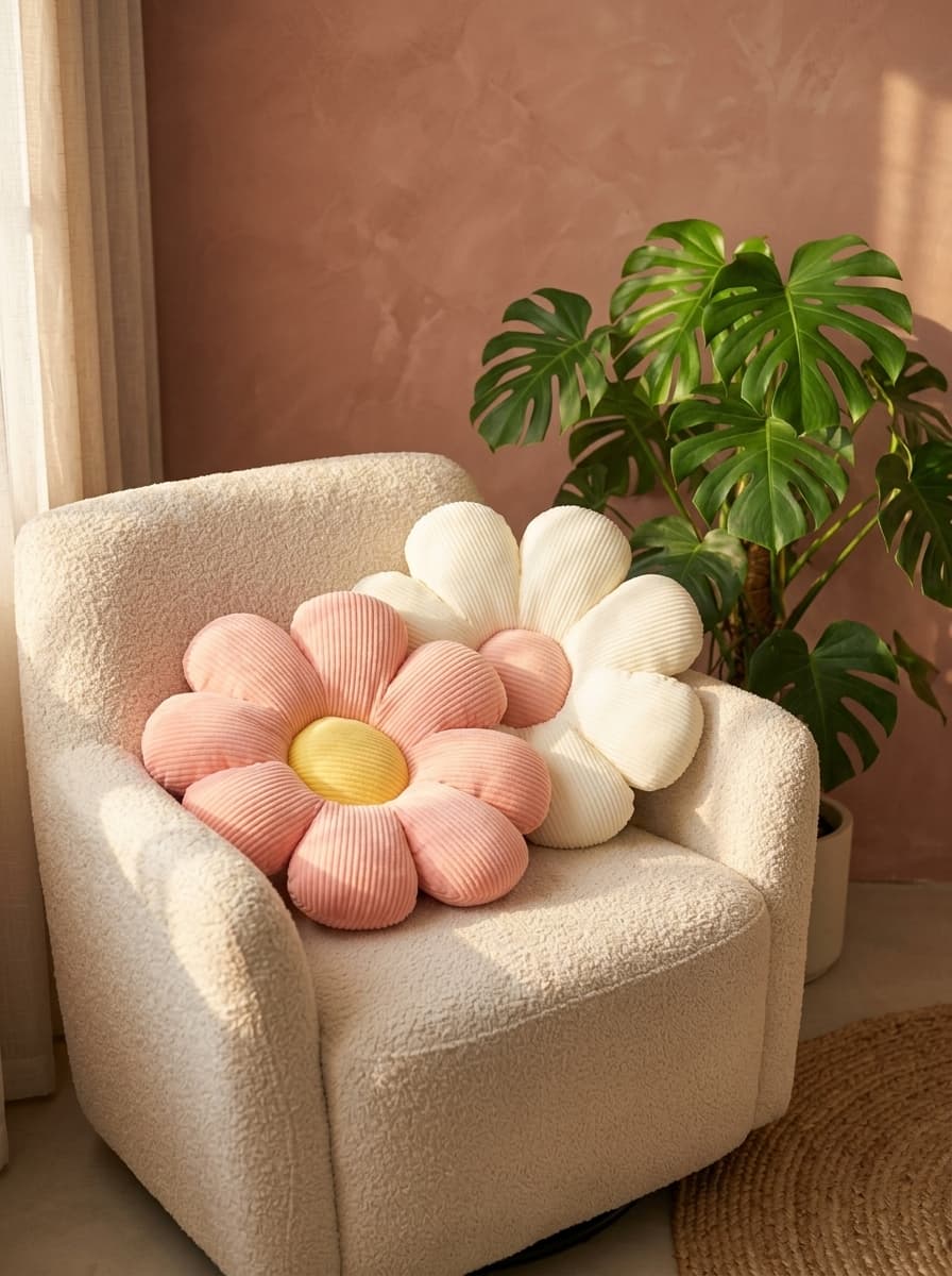 Decoratieve Madelief Kussens in Ribfluweel