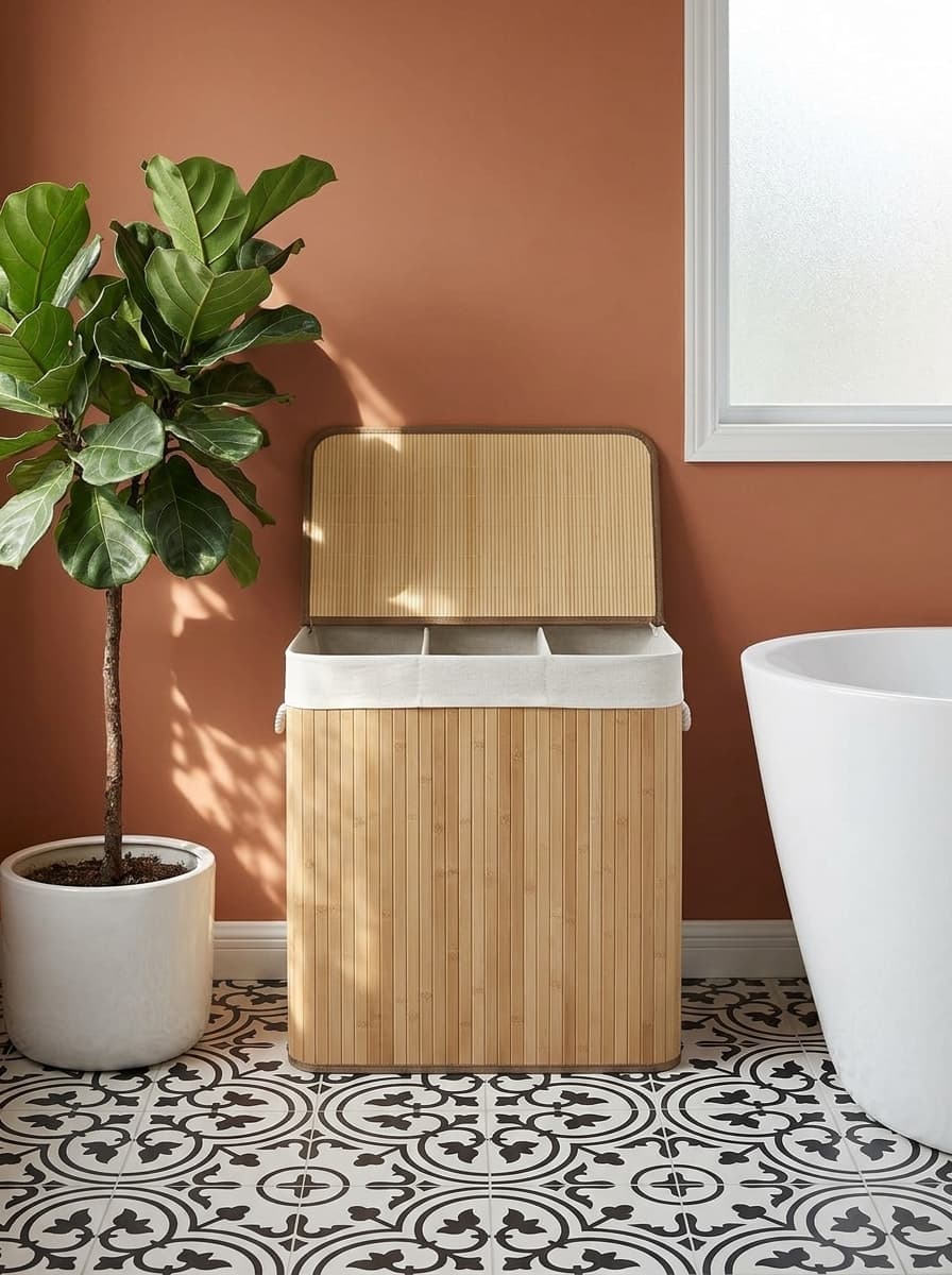 Wasmand met 3 vakken: Stijlvol en praktisch design