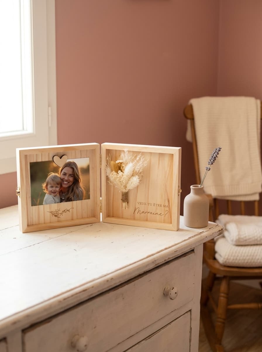 Stijlvol meter vragen cadeau | Houten herinneringsdoosje